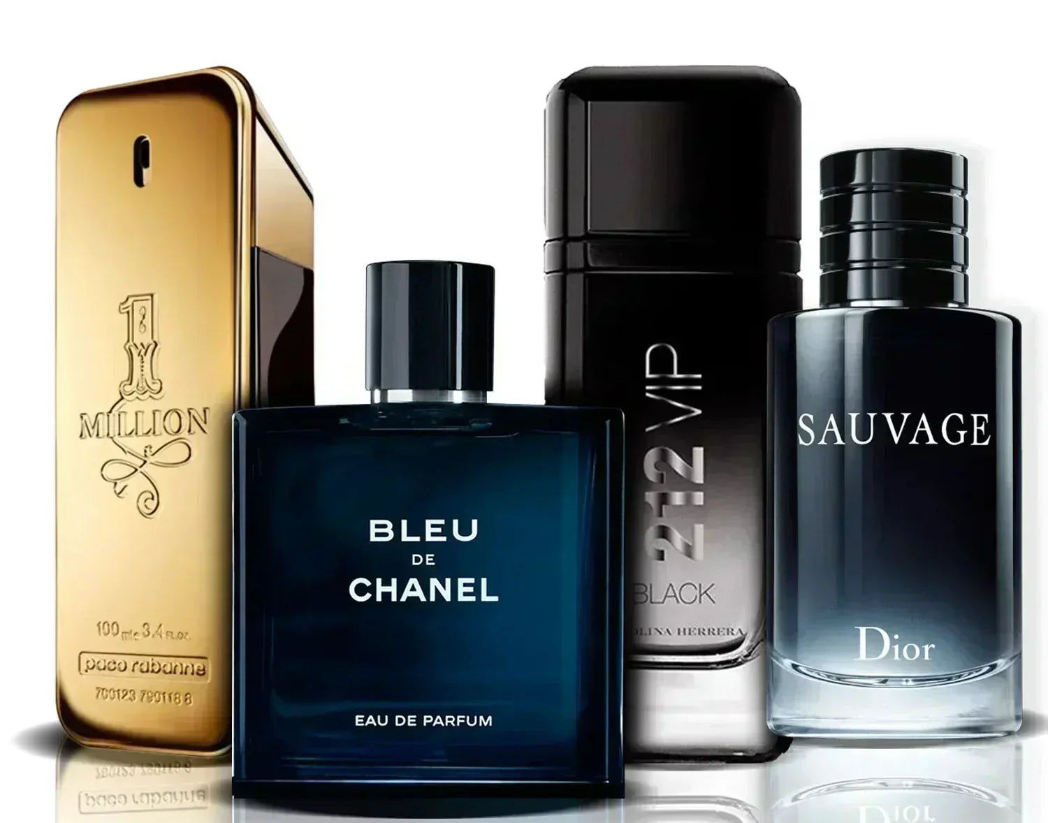 Set 4 parfumov | One Million, Bleu de Chanel, 212 VIP Black i Sauvage (100 ml)