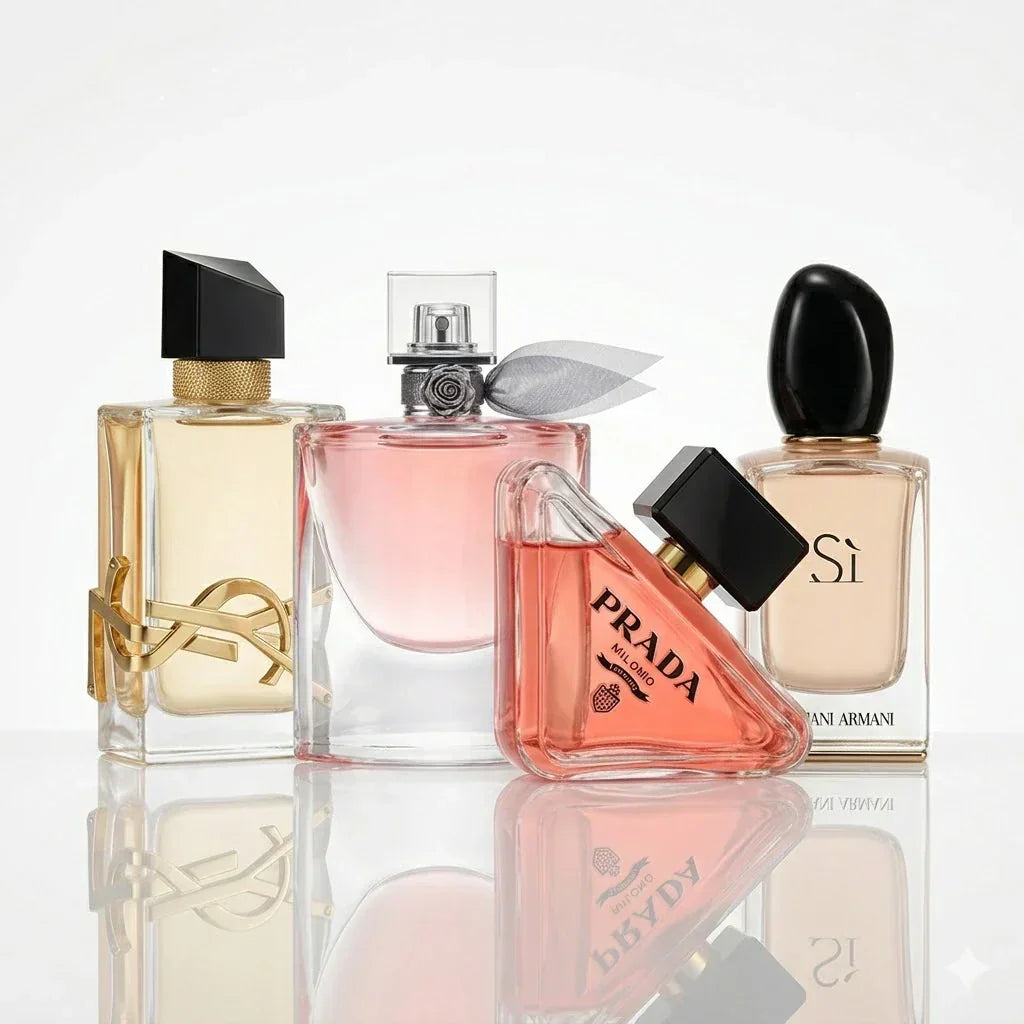 Set 4 parfumov | YSL Libre, Lancôme La Vie Est Belle, Prada Paradoxe, Armani Sì.